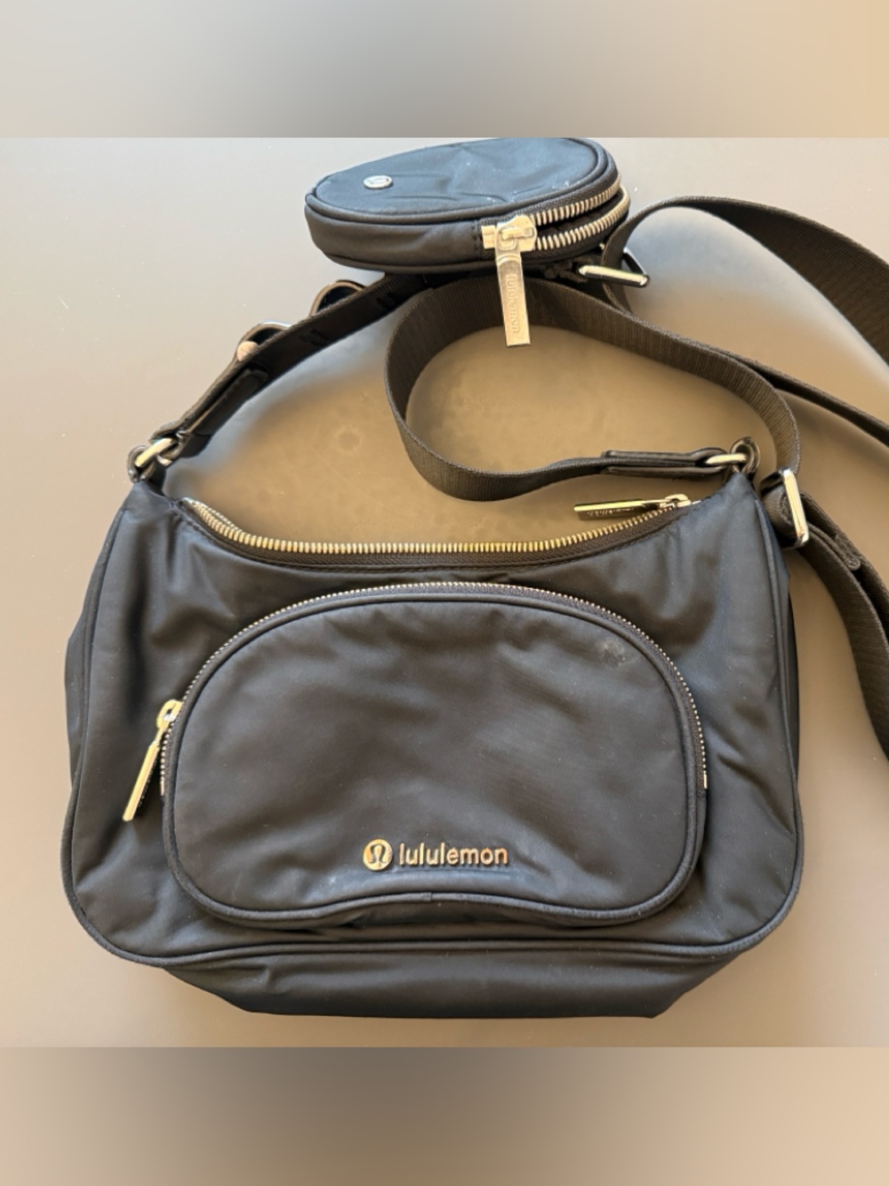 lululemon athletica Black Crossbody Belt Bag with Detachable Pouch